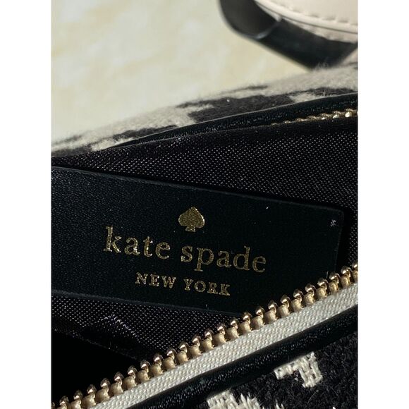 RARE 2 in 1 Kate Spade Claude Dachshund Dog Houndstooth Crossbody and Coin Purse - Picture 8 of 16